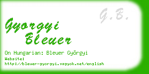 gyorgyi bleuer business card
